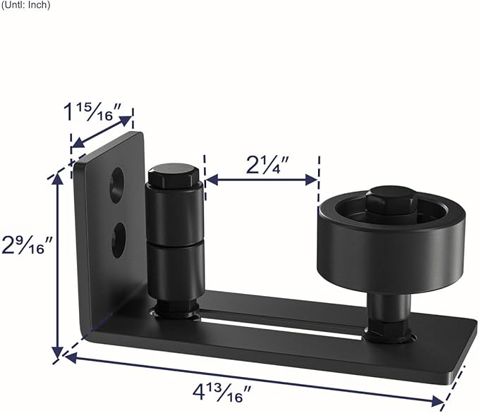 SMARTSTANDARD Sliding Barn Door Floor Guide for Bottom Adjustable Roller - 8 Setup Options for DIYers - Flush Design Bottom Flat Barn Door Floor Guide Stay Roller (Black) 1PCS