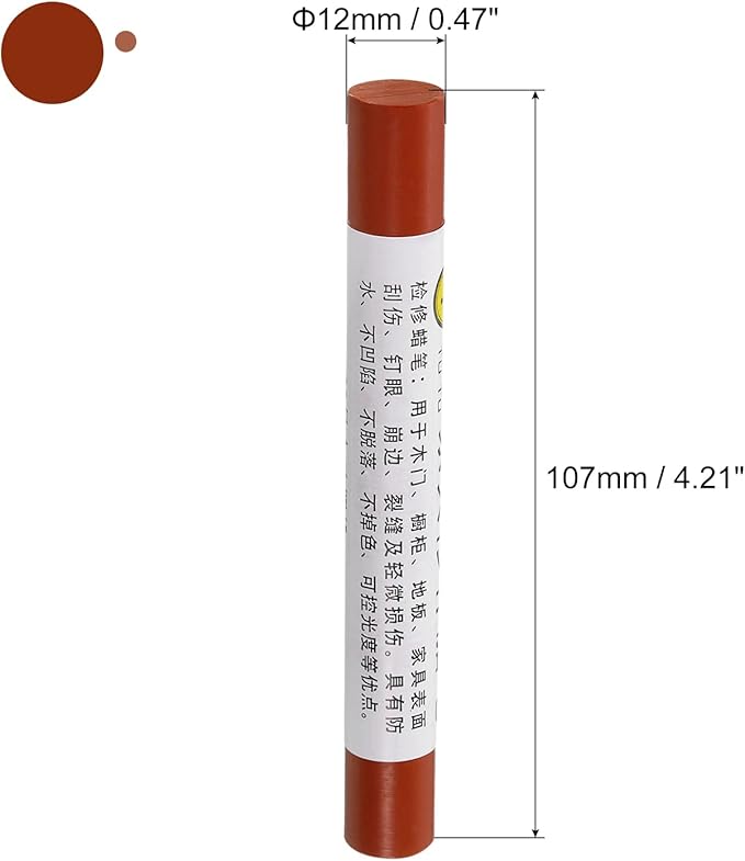 uxcell Furniture Repair Crayons, 3Pcs - Wood Wax Filler Stick, Furniture Markers Touch Up - for Scratches Holes Tables Desks Wooden Floors Cover Ups, Red Oak