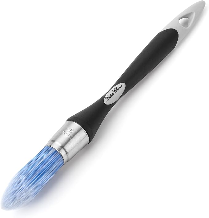 Bates- Trim Paint Brush, 0.75 Inch, Black & Gray Ergonomic Non-Slip Handle, Synthetic Bristles, Trim Brushes for Painting
