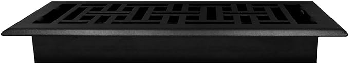 Decor Grates (4-Pack) Oriental Floor Register, 4x10 Inches, Textured Black (AJH410-BLK)