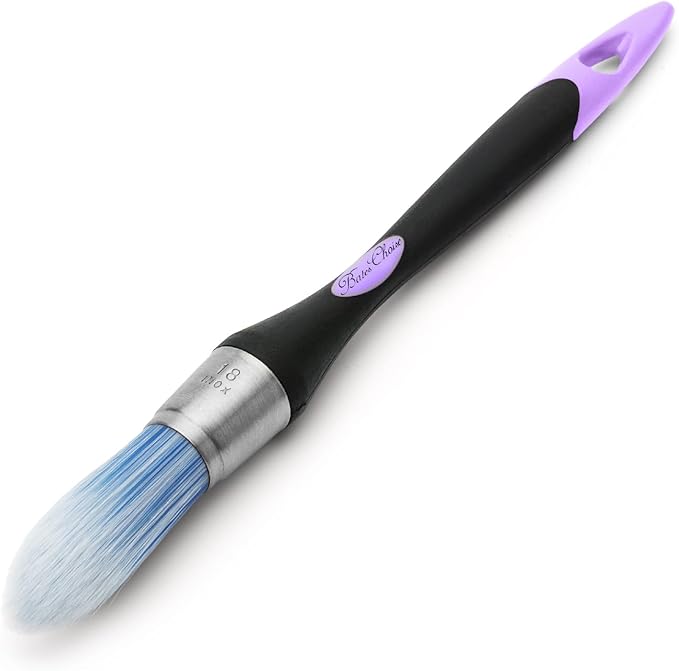 Bates- Trim Paint Brush, 0.75 Inch, Ergonomic Non-Slip Handle, Synthetic Bristles, Trim Brushes for Painting, Black & Purple