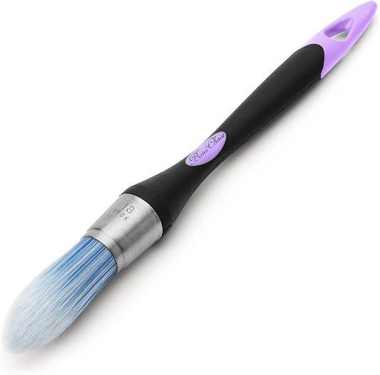 Bates- Trim Paint Brush, 0.75 Inch, Ergonomic Non-Slip Handle, Synthetic Bristles, Trim Brushes for Painting, Black & Purple
