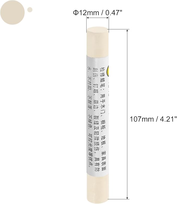 uxcell Furniture Repair Crayons, 3Pcs - Wood Wax Filler Stick, Furniture Markers Touch Up - for Scratches Holes Tables Desks Wooden Floors Cover Ups, Beige