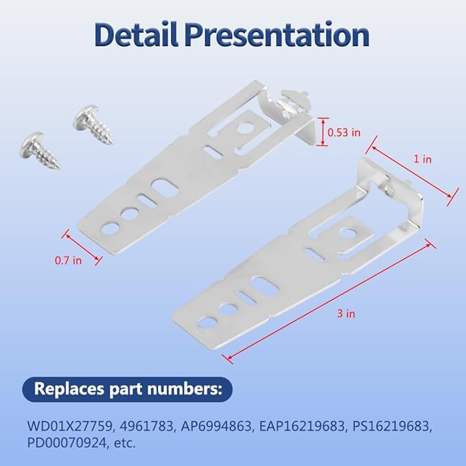 4 Pack WD01X27759 Dishwasher Countertop Mounting Bracket with Screws, Replacement Part Fit for GE, Hotpoint Dishwasher