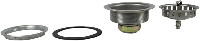 DANCO Twist Tight Kitchen Sink Strainer Assembly, 3-1/2 inch, Stainless Steel, 1-Pack (81077)