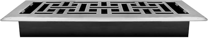 Decor Grates (4-Pack) AJH410-NKL Oriental Floor Register, 4x10 Inches, Brushed Nickel Finish