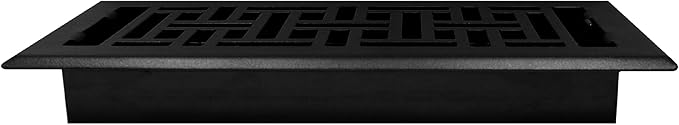 Decor Grates AJH410-BLK Oriental Floor Register, 4x10 Inches, Textured Black