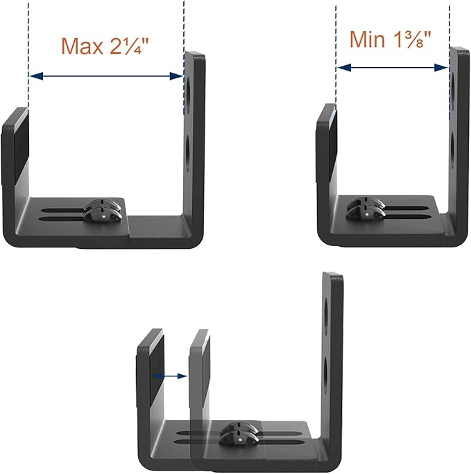 EaseLife Sliding Barn Door Bottom Floor Guide,U Shape,Flexible Adjustable Fit Distance,Flush Flat Bottom Design,Wall Mount System,for Door & Cabinet,Black,2 Pack