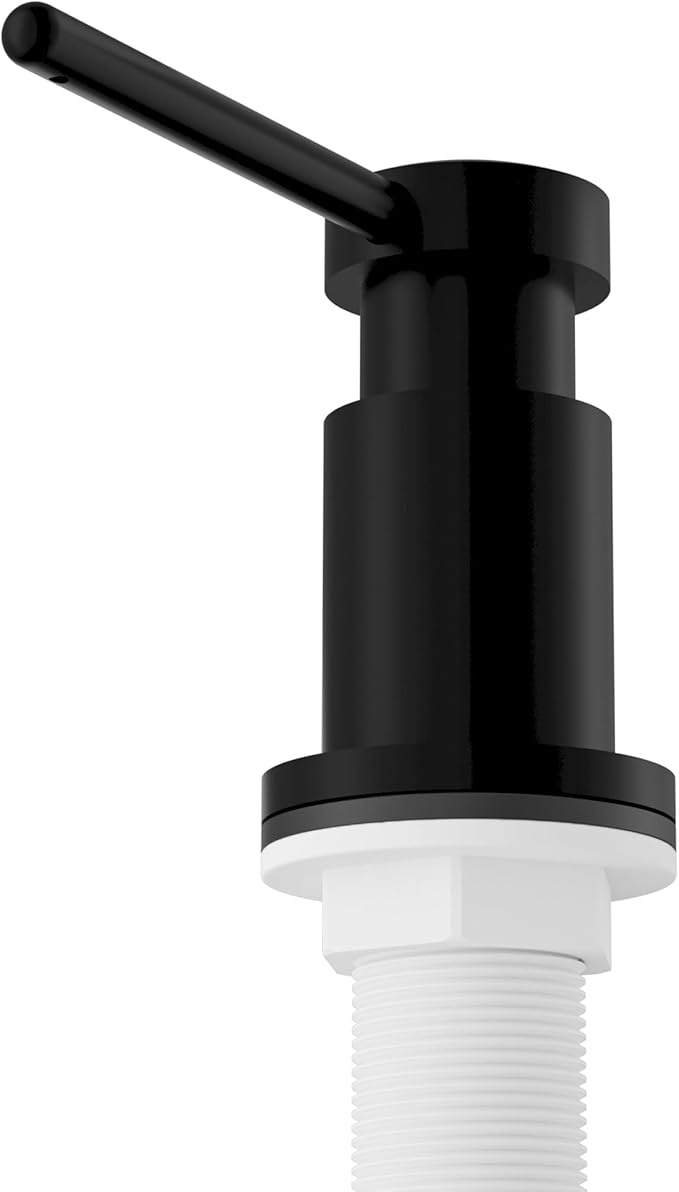 Karran SD55 Kitchen Soap Dispenser – Premium Lead-Free Brass, Dual Refill Options, 47" Undermount Tube for Large Bottles, Self-Priming Pump, Commercial-Grade Durability Matte Black