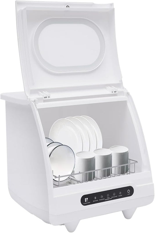 Portable Mini Dishwasher Countertop, 1200W 5 Washing Programs Display Washing Programs Table Top Dishwasher, With 360°Dual Spray, for Apartments& RVs, 158℉ High-Temp