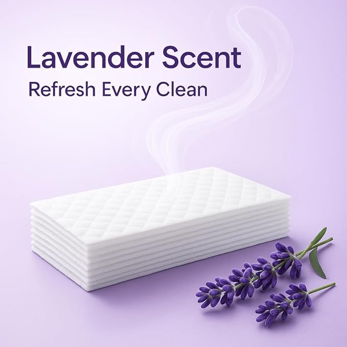Low Streaking Wet Mopping Cloths, Lavender Scented Cleaning Wipes for Floors, Hardwood, Tile, Laminate, and Surfaces, Fresh Finish, 12 Count