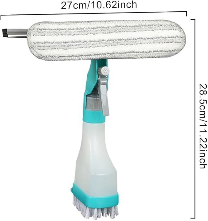 4 in 1 Window Cleaning Kit, Professional Window Vacuum Squeegee with Spray Bottle, Window Cleaner Brush Tools for Shower Wall Mirror Glass Car Windshield Countertop