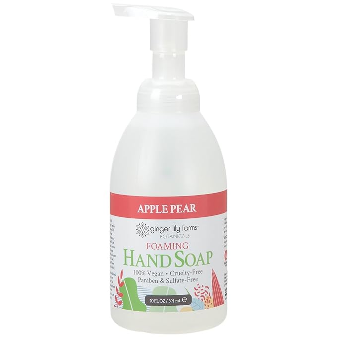 Ginger Lily Farms Botanicals All-Purpose Foaming Hand Soap Refill, 100% Vegan & Cruelty-Free, Apple Pear Scent, 20 Fl Oz (Pack of 1)