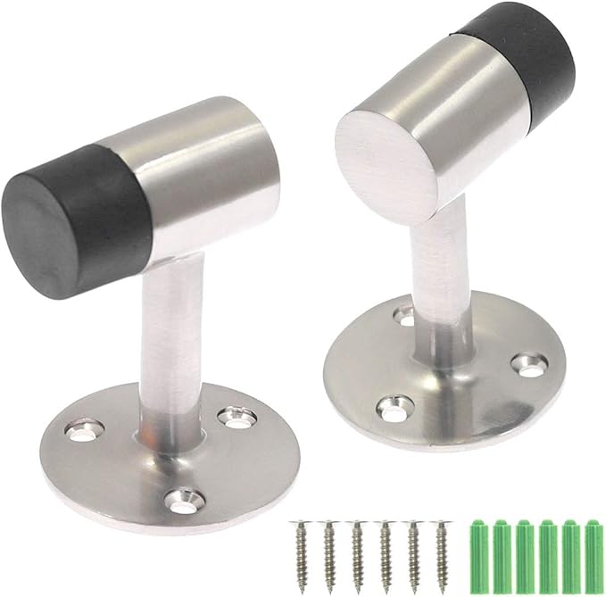 3 Inch / 75mm Heavy Duty Floor Stop, Door Stopper Stainless Steel Brushed Nickel - Pack of 6