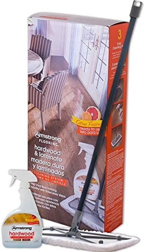 Armstrong Hardwood and Laminate Cleaning System With Spray Cleaner, Mop and Cloth Mop Cover Kit