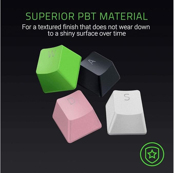Razer Doubleshot PBT Keycap Upgrade Set for Mechanical & Optical Keyboards: Compatible with Standard 104/105 US and UK layouts - Classic Black
