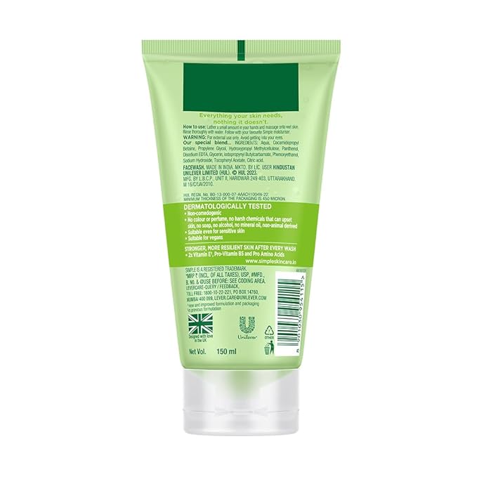 Simple Kind to Skin Refreshing Facial Wash Gel ,150 ml (5 Ounce)