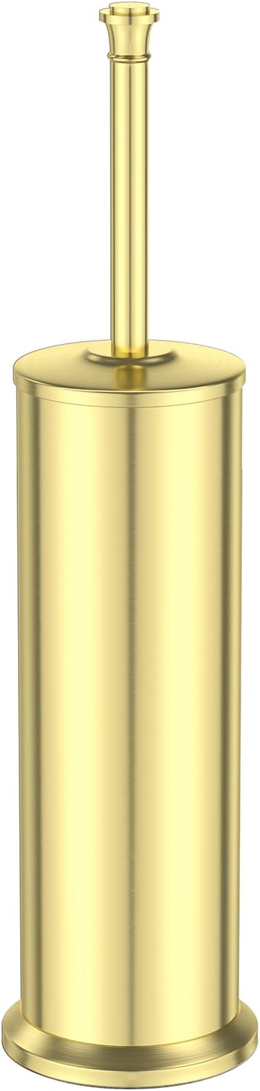Gold Toilet Brush and Holder，Long Handled Gold Toilet Brush for Bathroom，Stainless Steel Heavy Duty Toilet Bowl Brush,Removable Inner Bowl,Deep Cleaning Dense Bristles Cleaner Brush -Space Saving
