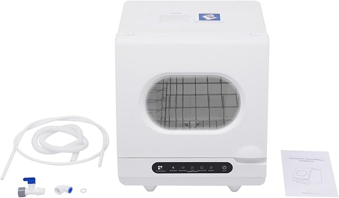 Portable Mini Dishwasher Countertop, 1200W 5 Washing Programs Display Washing Programs Table Top Dishwasher, With 360°Dual Spray, for Apartments& RVs, 158℉ High-Temp