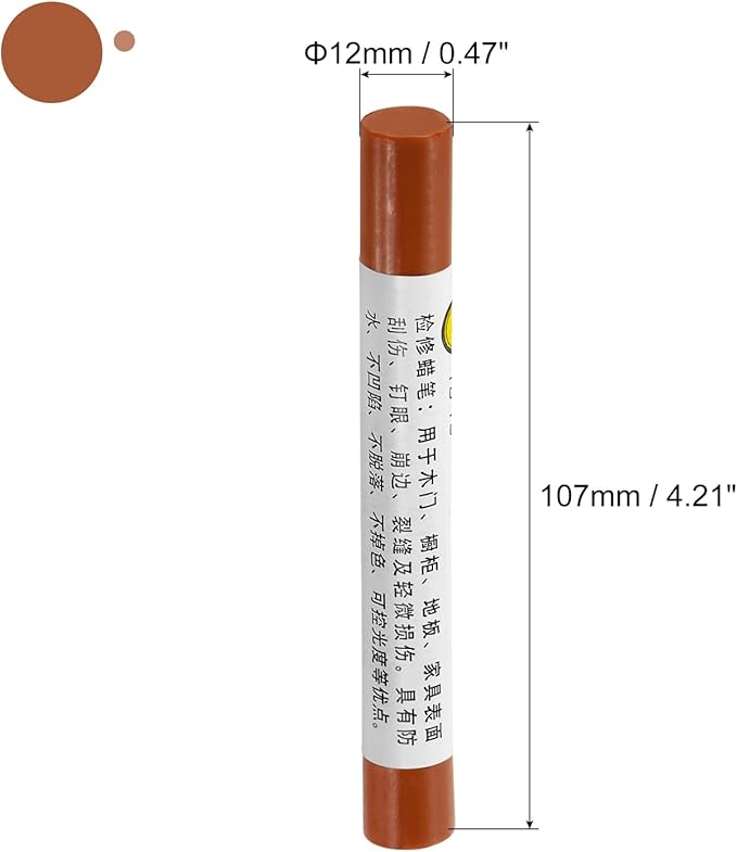 uxcell Furniture Repair Crayons, 3Pcs - Wood Wax Filler Stick, Furniture Markers Touch Up - for Scratches Holes Tables Desks Wooden Floors Cover Ups, Gold Silk Cherry