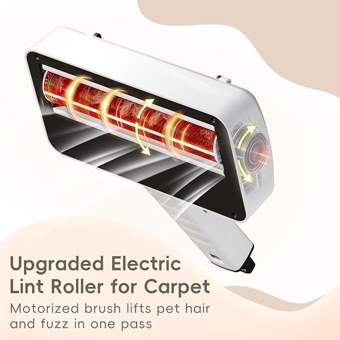 Pet Hair Remover for Carpet, Electric Lint Roller Adjustable Handle Reusable Carpet Rake Dog Cat Hair Removal Tool for Carpets, Rugs, Furniture
