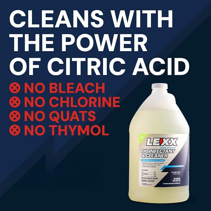 LEXX® RTU Broad Spectrum Disinfectant & Cleaner - Cleans, Disinfects and Deodorizes. Kills 99.99% of bacteria. Formulated with natural ingredients. Suitable for home or commercial use.