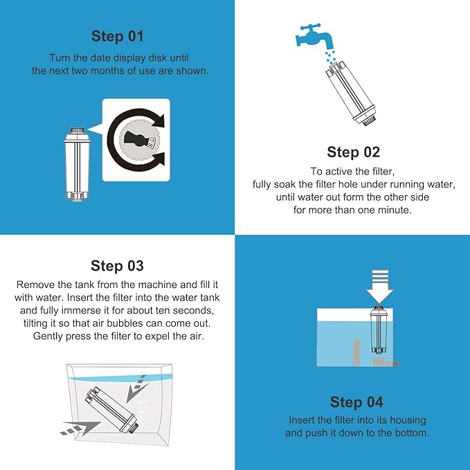 Descaling Kit Compatible with Delonghi Coffee Machines: 2 Full Maintenance Cycles | 2 Compatible with De'Longhi water Filters + 2x100ml Descaling Solution Replace Every 3 Months （6-Month）