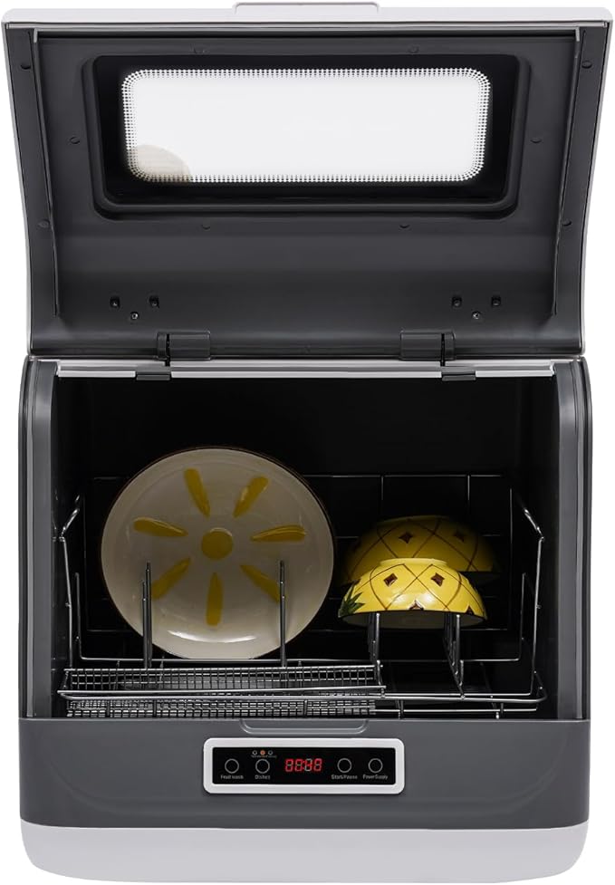 Portable Dishwasher Countertop,Portable Mini Dishwasher with 5L Built-in Water Tank for Apartments& RVs,Compact Dishwashers with 5 Washing Programs,High-Temp& Air-Dry Function (17.72*15.75*17.32in)