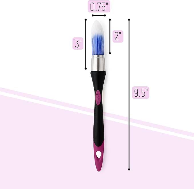 Bates- Trim Paint Brush, 0.75 Inch, Ergonomic Non-Slip Handle, Synthetic Bristles, Trim Brushes for Painting, Black & Plum
