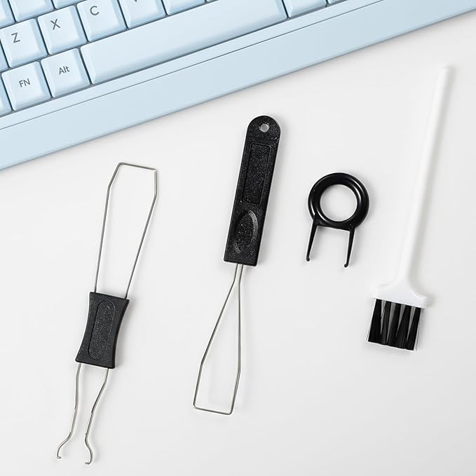 Bremorou Key Puller Set 4 Pcs Keyboard Cleaning Tools Kit Include Keycap Puller Switch Pullers IC Extractor Mini Cleaning Brush for Computer Motherboard Camera Small Space for Mechanical Keyboards