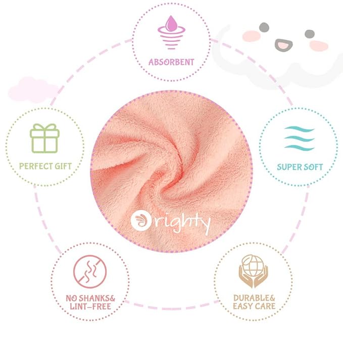 Orighty Burp Cloths, Super Soft & Highly Absorbent Coral Fleece, 20 x 10 Inch Gentle & Large Burp Rugs for Baby Sensitive Skin - Burping Cloths for Newborn Essential, 16 Pack