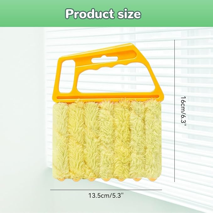 4PC Blind Cleaner Duster Tool, 2025 Upgrade Window Venetian Microfiber 7 Finger Duster Brush Dusting Cleaner Tools for Window Shutters Air Conditioner Vinyl Wood Blinds with 4 Cloth Cover (A)