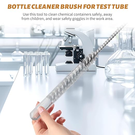 12-Pieces Brass Wire Brush Stainless Steel Wire Brush Set 12" Long Wire Bottle Brush Tube Cleaning Brush Metal Wire Brush for Tubes, Cylinders, Bottles, Auto Parts (6mm/8mm/10mm/15mm/18mm/20mm)
