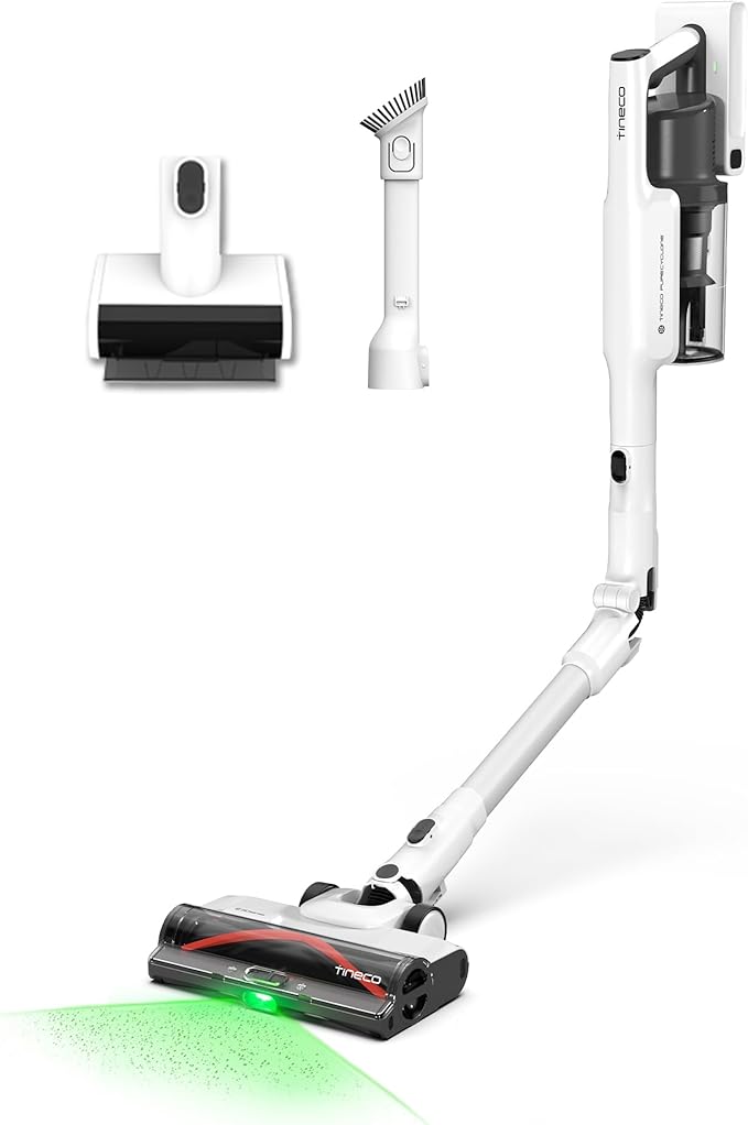 Tineco Pure ONE A50S Cordless Stick Vacuum Cleaner, 185AW Suction,1L Larger Dustbin, 3DSense Power Brush, 90° Bendable Tube, Tackles Large Debris, Stick Vacuum Cleaner for Pet Hair,Carpet & Hard Floor