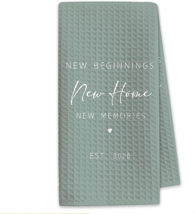 New Home Gift Kitchen Towels with Saying, Funny Decorative Hand Towel, Housewarming Gift Ideas for New Homeowners, Cute Funny Hand Towels Bathroom Kitchen 16x24 Inch-b03