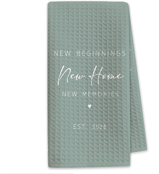 New Home Gift Kitchen Towels with Saying, Funny Decorative Hand Towel, Housewarming Gift Ideas for New Homeowners, Cute Funny Hand Towels Bathroom Kitchen 16x24 Inch-b03