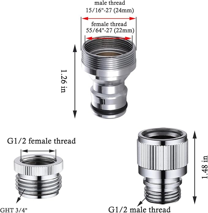Kitchen Sink Faucet Quick Connector, Sink Faucet to Garden Hose Adapter, Dishwasher/Washer Snap Coupling Adapter, Faucet to Hose Adapter for Kitchen/Bathroom/Shower Hose