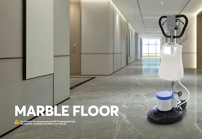 Industrial 17" Floor Buffer Polisher Machine | 1200W Heavy Duty Metal Body & Handle | Multi-Functional Commercial Floor Scrubber | Includes Full Attachment Kit