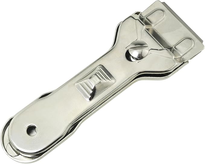 All Metal Heavy Duty Scraper Tool (5 blades) for Removing Stains and Cleaning Stovetops Countertops Appliances and Glass Debris