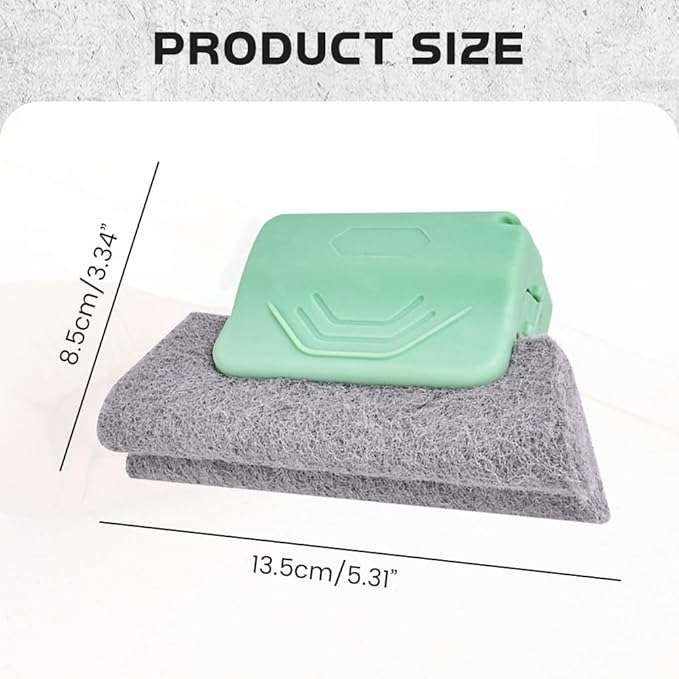 Magic Window Track Cleaner, 2025 Upgraded Handheld Cleaning Brush Set, for Window Slides Grooves, Tile Grout Lines, Shutter Slats, Car AC Vents & Narrow Gaps (Green 3PCS)