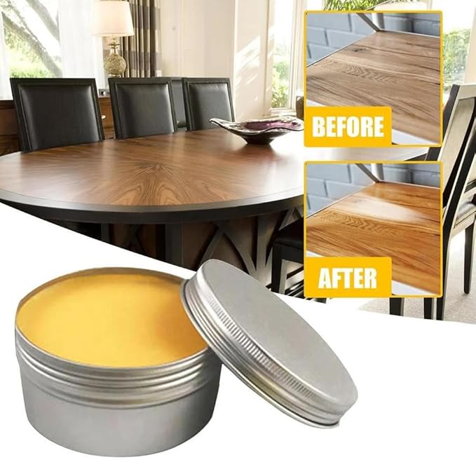 Premium Beeswax Paste Wood Finish & Polish Cutting Board Sealer,Paste Wax for Wood Polish and Cleaner Furniture,Protects & Restores All Wood Furniture Polish for Floors,Cabinets,Tables,Doors(50g)