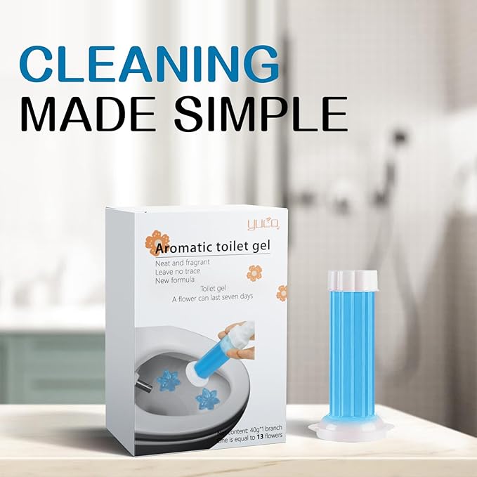 YUCO Toilet Gel Stamps Floral Shaped Toilet Bowl Cleaner Gel, Helps to Clean the Toilet, Preventing Urine Stains and Limescale Keeping it Fresh and Clean(Pack of 1, Ocean)