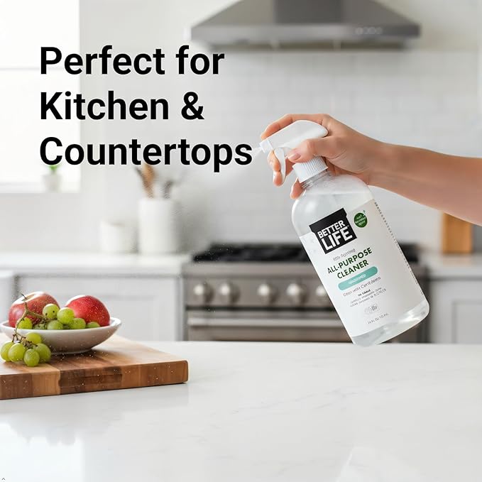 Better Life All Purpose Cleaner - Multipurpose Home and Kitchen Cleaning Spray for Glass, Countertops, Appliances, Upholstery & More - Multi-surface Spray Cleaner - 24oz (Pack of 2) Unscented