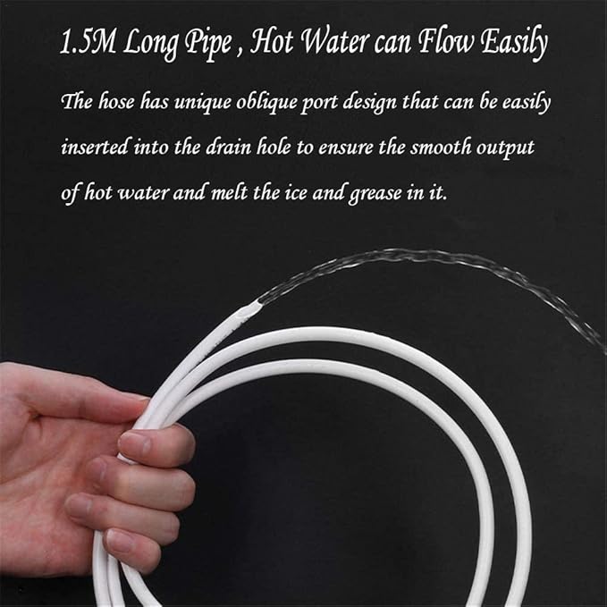MUAECH Refrigerator Drain Hole Cleaner Kit, 7-Piece Fridge Drain Tube Cleaning Tool with 60IN Long Flexible Brush & Hose, for Clogged Water Line & Dispenser - Includes Syringe, Plungers, Shovel