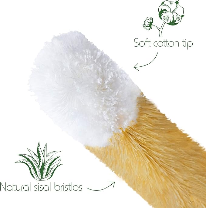 Bambaw Bottle Cleaner Brush Set | 4 Cleaning Brushes | Bottle Brush Cleaner Set | Water Bottle Brush | Bottle Scrubber | Small & Long Bottle Brush for Glass - Soft Cotton Tip to Prevent Scratches