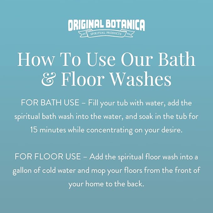 Original Botanica Bath and Floor Wash Spiritual Cleansing Negative Energy Protection Herb Purification, 8oz (High John The Conqueror Bath)