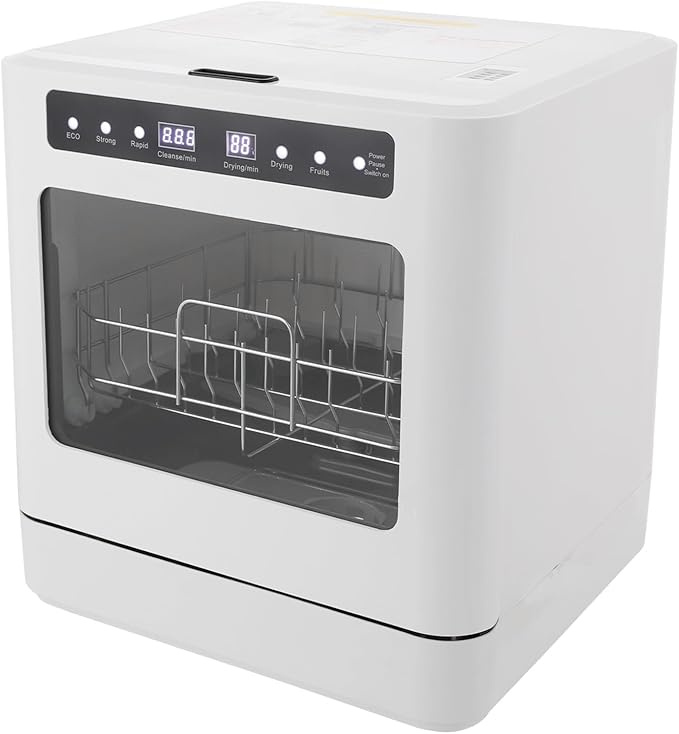 Countertop Dishwasher with 4 Washing Modes, 800W Portable 6.8L Dishwashers for Homes & Dormitories 4-6 Place Settings