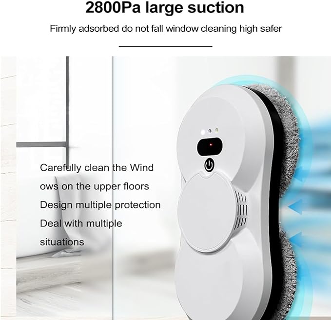Window Cleaning Robot Window Robot Vacuum Cleaner 2800Pa Strong Suction Smart Window Cleaning Robot, Remote Control, Cleaning for Interior/Exterior Windows Mirror Door