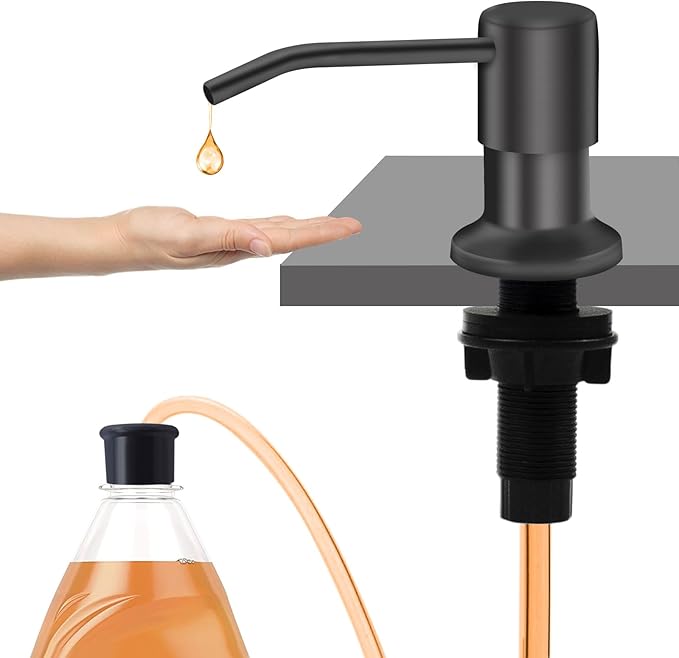 Sink Soap Dispenser, Kichen Sink Soap Dispenser, 47" Extension Tube kit, Under Sink Soap Dispenser Pump, No Need More Refills （Gray）