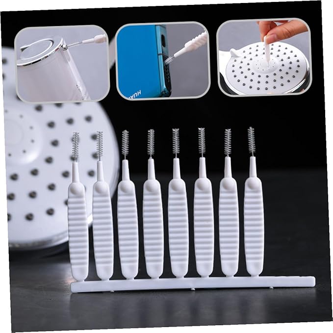 Flexible Drain Cleaning Brush Set 20 Pieces Spiral Bristle Sewer Clog Remover Tool for Kitchen Sink Bathroom Sprayer Cleaning, Sturdy Plastic Handle, Suitable for Household Drain